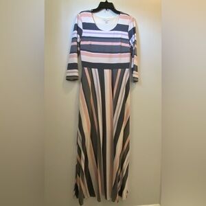 Chic Vertical Striped Maxi Dress